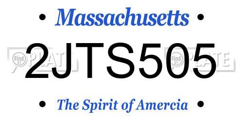 2JTS505 Massachusetts License Plate