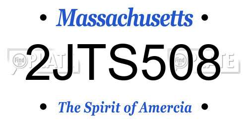 2JTS508 Massachusetts License Plate