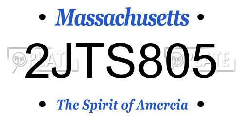 2JTS805 Massachusetts License Plate