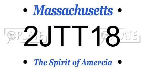 2JTT18 Massachusetts License Plate