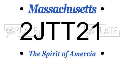 2JTT21 Massachusetts License Plate