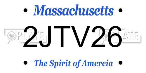 2JTV26 Massachusetts License Plate