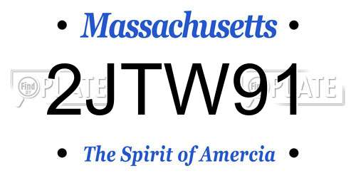 2JTW91 Massachusetts License Plate