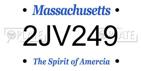 2JV249 Massachusetts License Plate