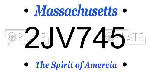 2JV745 Massachusetts License Plate