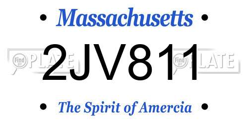 2JV811 Massachusetts License Plate