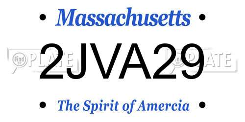 2JVA29 Massachusetts License Plate