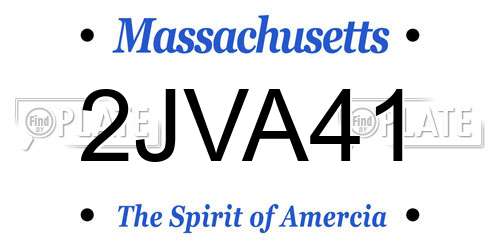2JVA41 Massachusetts License Plate