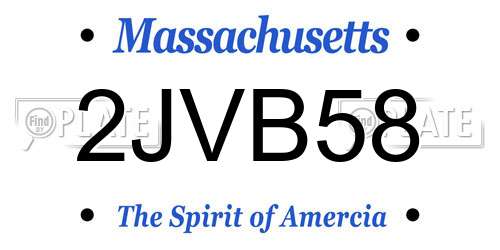 2JVB58 Massachusetts License Plate