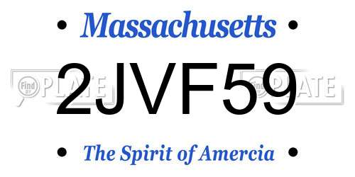 2JVF59 Massachusetts License Plate