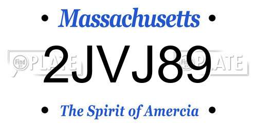 2JVJ89 Massachusetts License Plate