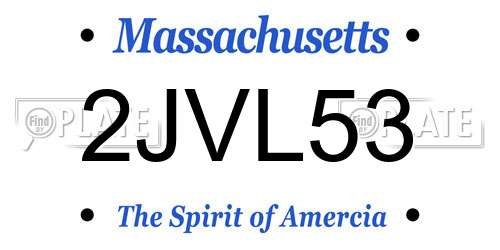 2JVL53 Massachusetts License Plate
