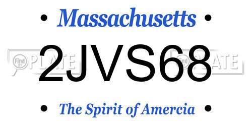 2JVS68 Massachusetts License Plate