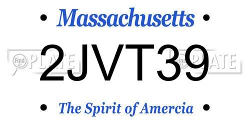 2JVT39 Massachusetts License Plate
