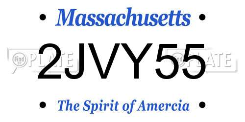 2JVY55 Massachusetts License Plate