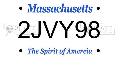 2JVY98 Massachusetts License Plate
