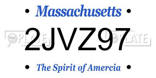 2JVZ97 Massachusetts License Plate