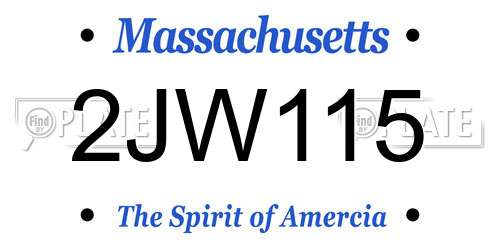 2JW115 Massachusetts License Plate