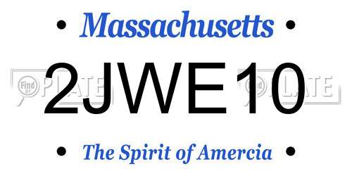 2JWE10 Massachusetts License Plate