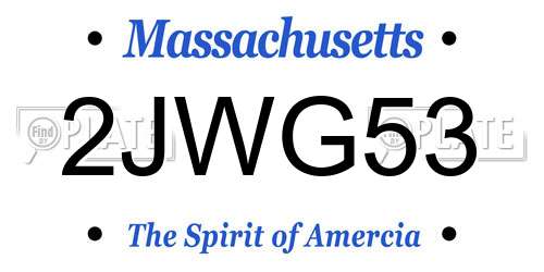 2JWG53 Massachusetts License Plate