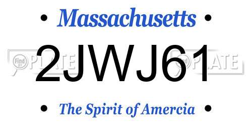 2JWJ61 Massachusetts License Plate