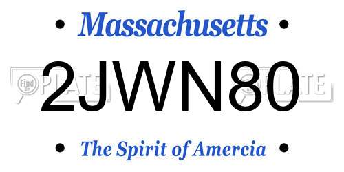 2JWN80 Massachusetts License Plate