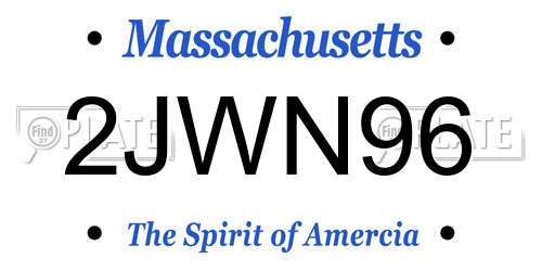 2JWN96 Massachusetts License Plate