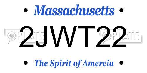 2JWT22 Massachusetts License Plate