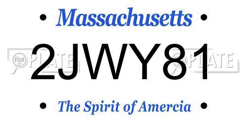 2JWY81 Massachusetts License Plate