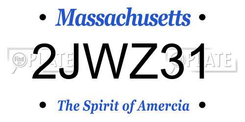 2JWZ31 Massachusetts License Plate