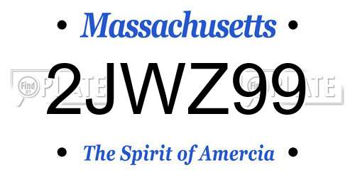 2JWZ99 Massachusetts License Plate