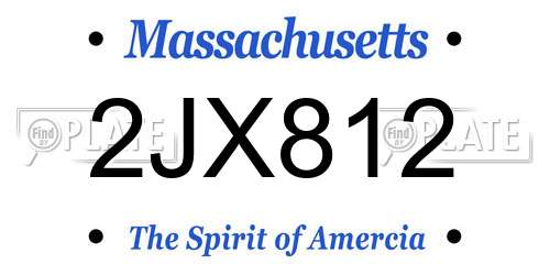 2JX812 Massachusetts License Plate