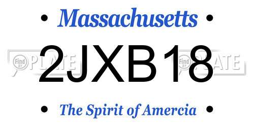 2JXB18 Massachusetts License Plate