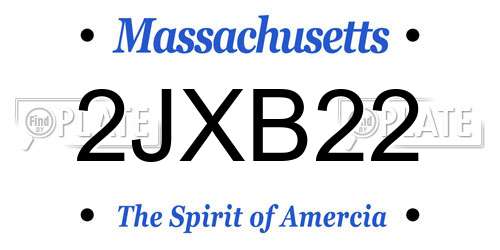 2JXB22 Massachusetts License Plate