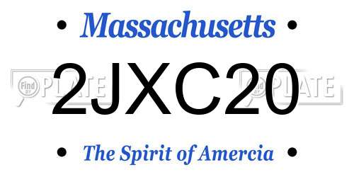 2JXC20 Massachusetts License Plate