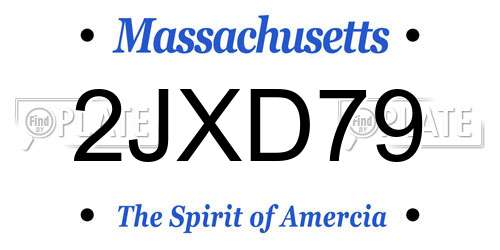 2JXD79 Massachusetts License Plate