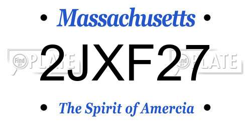 2JXF27 Massachusetts License Plate