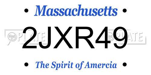 2JXR49 Massachusetts License Plate