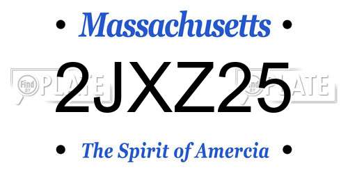 2JXZ25 Massachusetts License Plate
