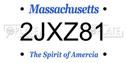 2JXZ81 Massachusetts License Plate