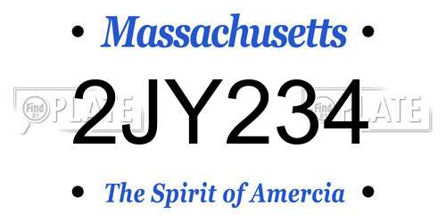 2JY234 Massachusetts License Plate
