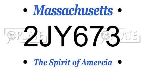 2JY673 Massachusetts License Plate