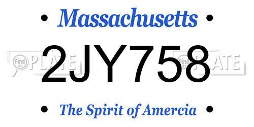 2JY758 Massachusetts License Plate