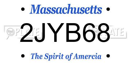 2JYB68 Massachusetts License Plate