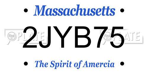 2JYB75 Massachusetts License Plate