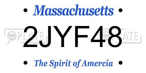 2JYF48 Massachusetts License Plate