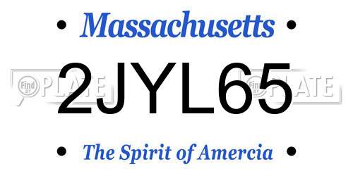 2JYL65 Massachusetts License Plate