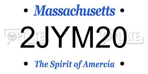 2JYM20 Massachusetts License Plate