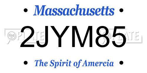 2JYM85 Massachusetts License Plate
