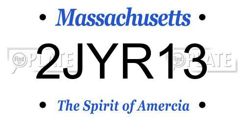 2JYR13 Massachusetts License Plate